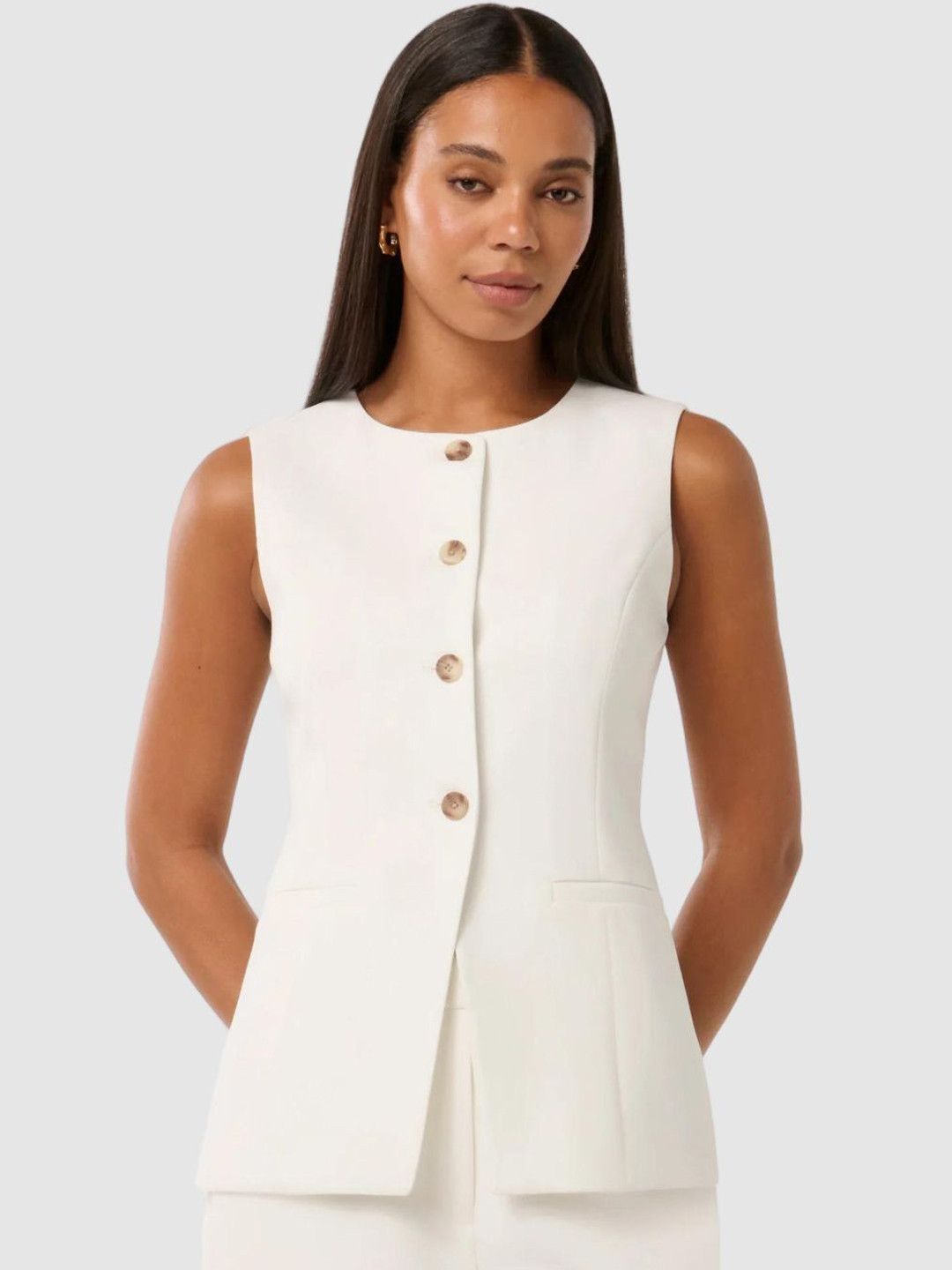 Forever New Round Neck Waistcoat