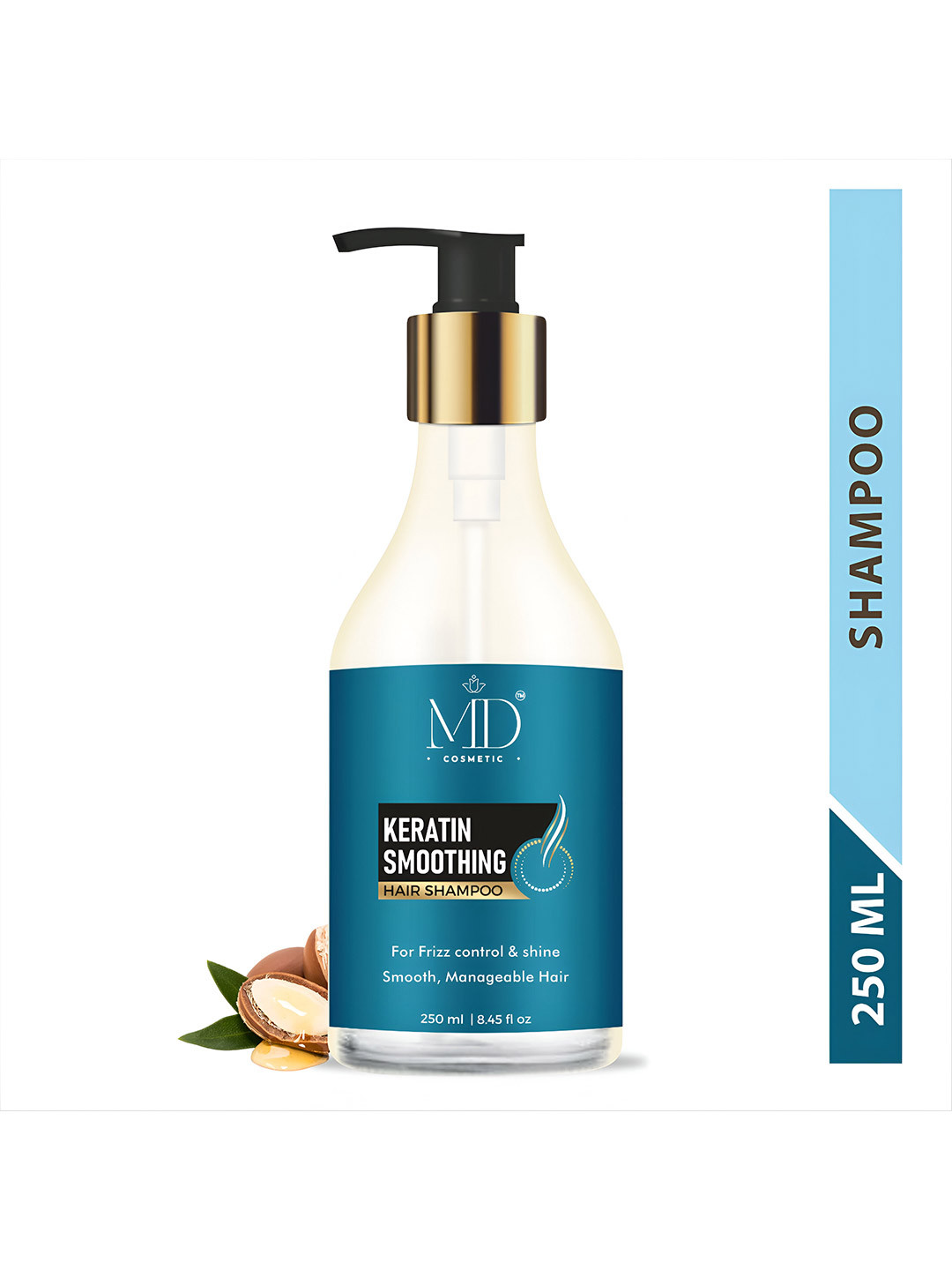 MD COSMETIC Keratin Smoothing Shampoo For Frizz Control And Shine Smooth - 250 ml
