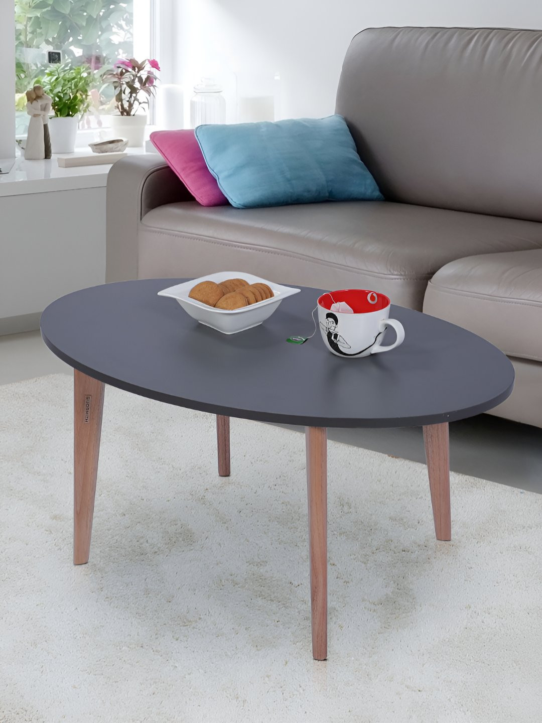 GUDSMITH Black & Beige Wooden Trunco Coffee Table