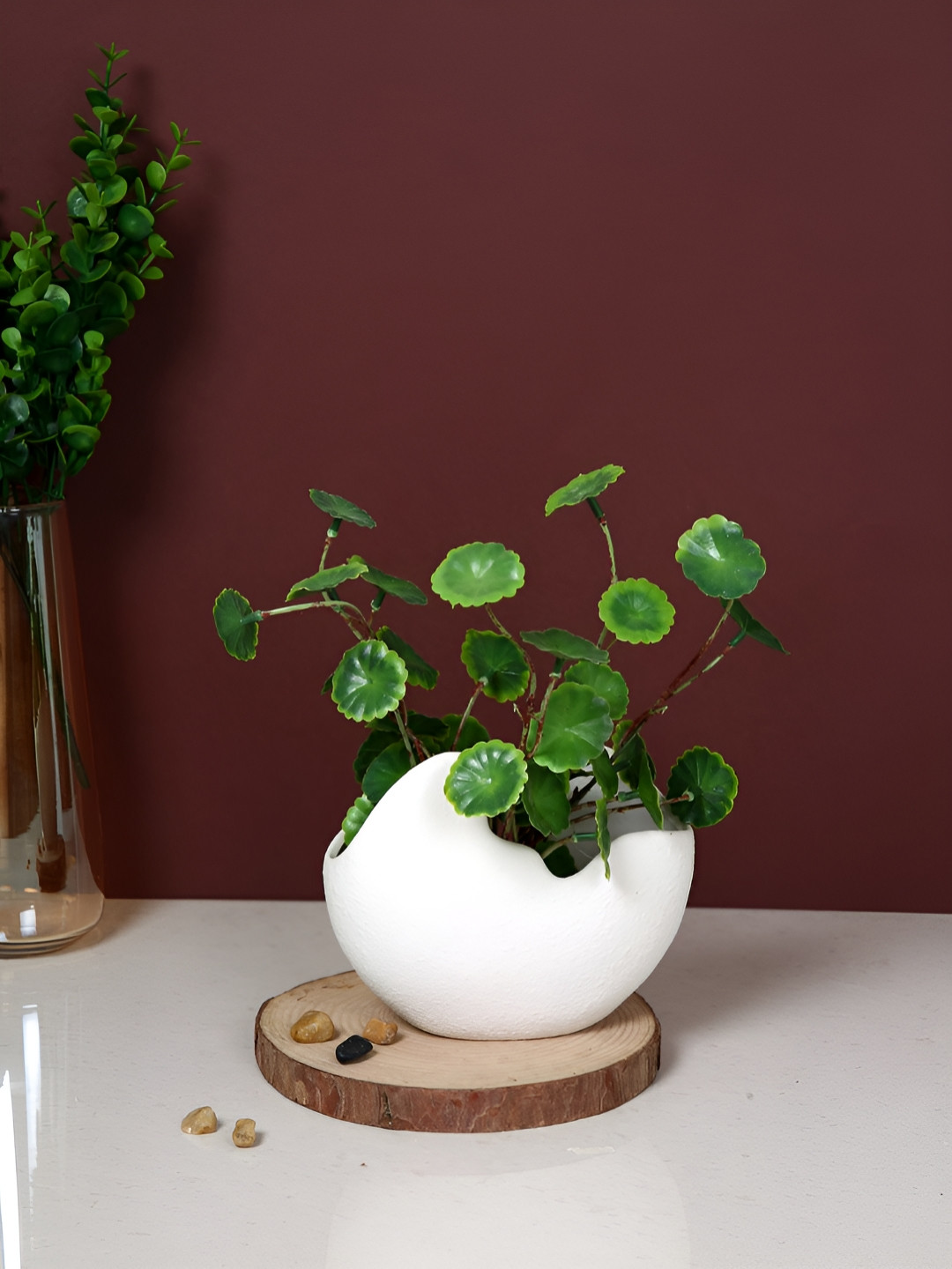 TAYHAA White Cloud Embrace Sculpted Ceramic Planter