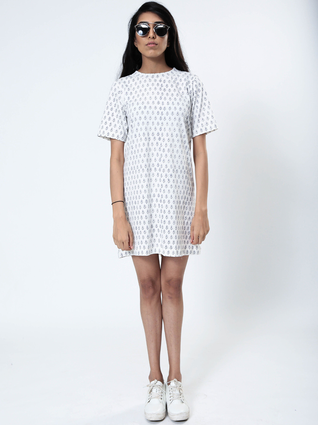 Aapro Block Printed T-shirt Dress