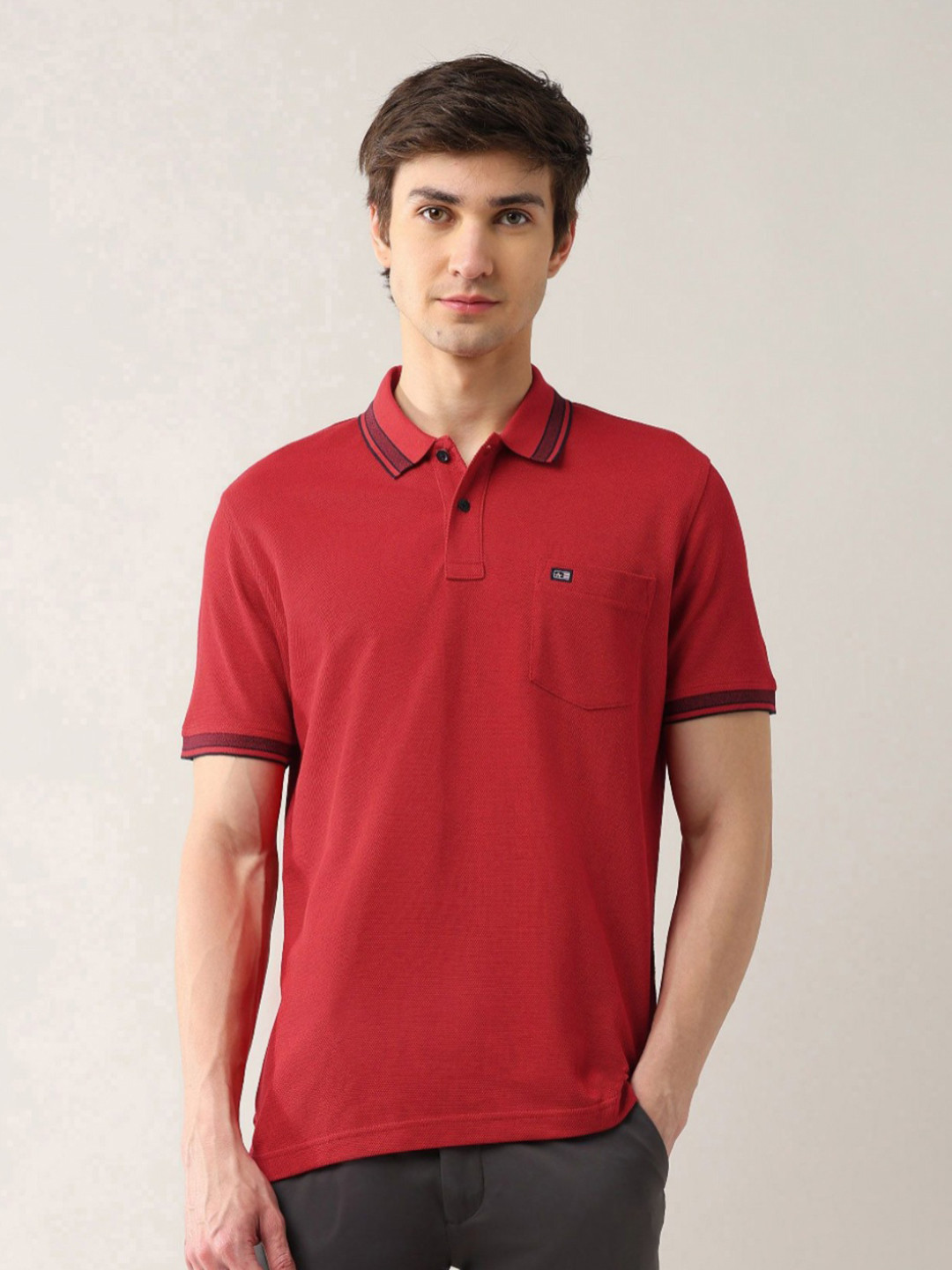 Arrow Sport Men Polo Collar Pockets T-shirt