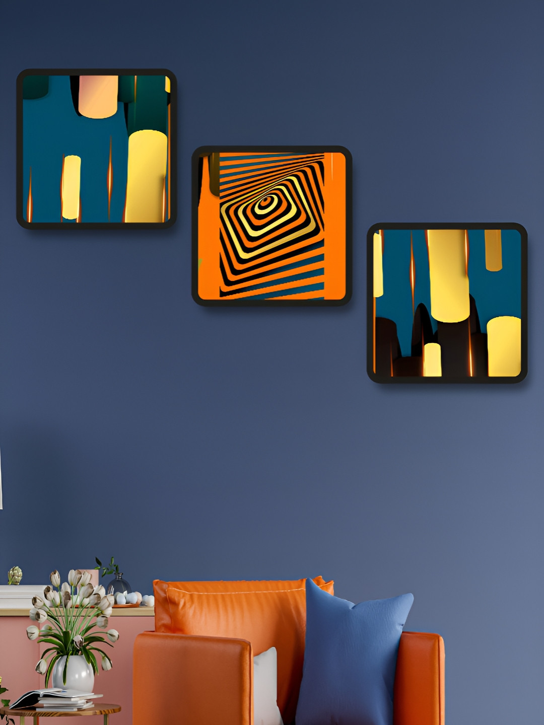 Myntra Elegant Homes Wood Wall Square Paintings Wall Art -19 x 19 In