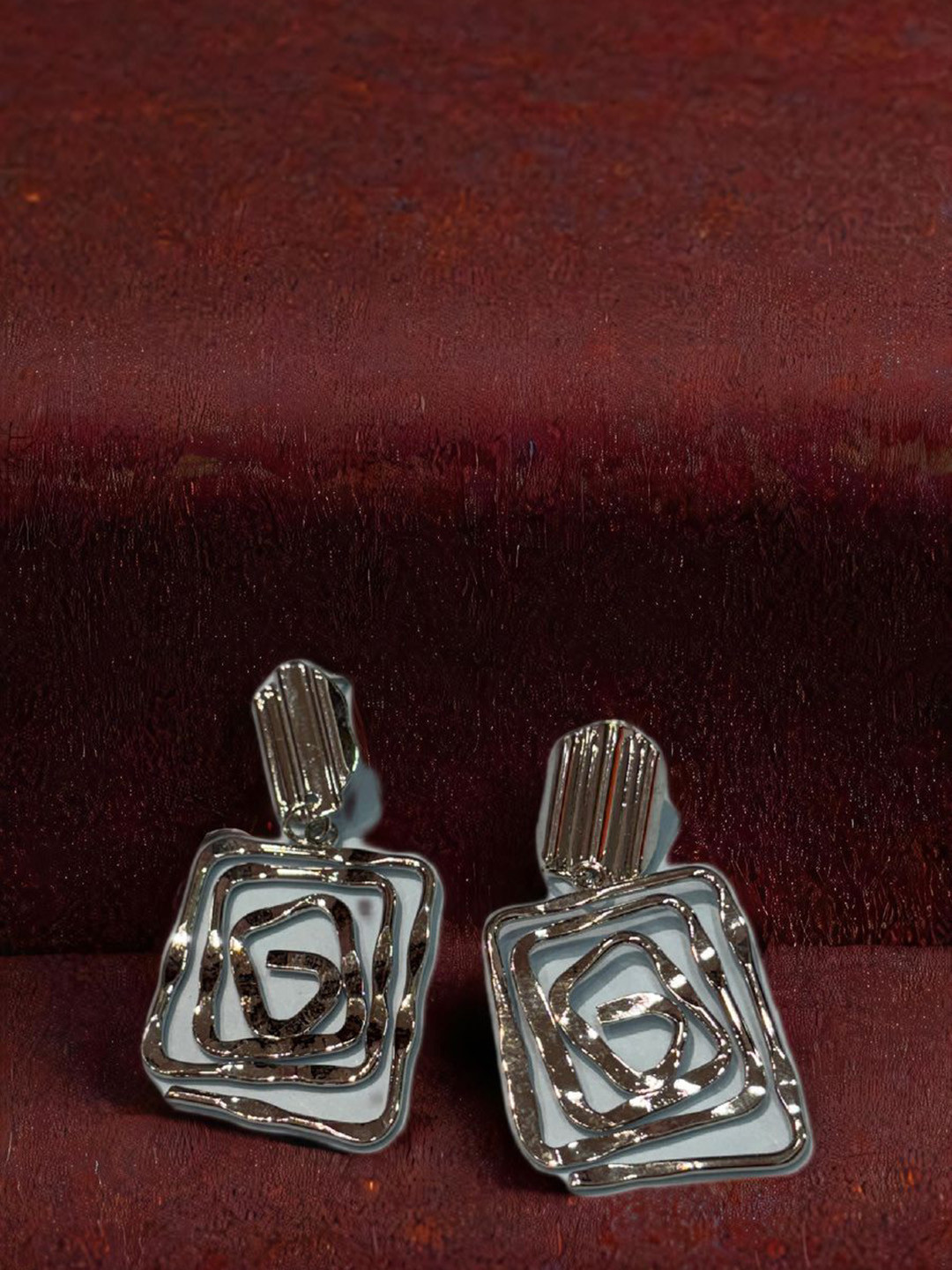 ADC SHEMONA Haneul Silver-Plated Geometric Shaped Drop Earrings