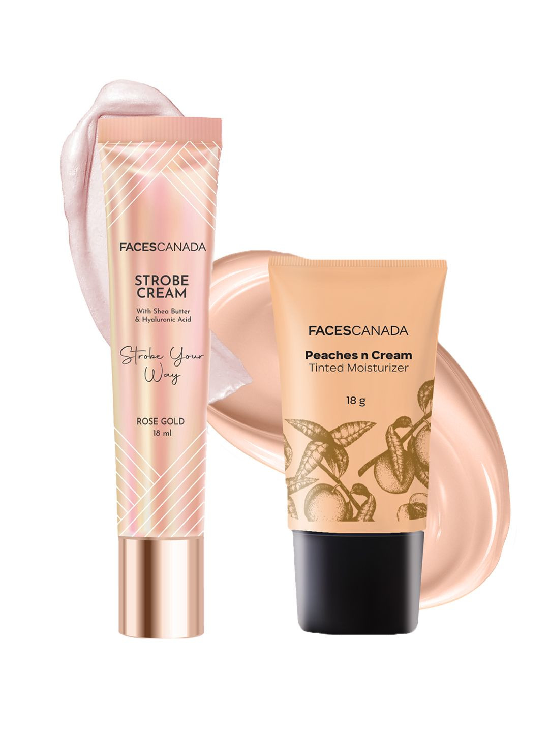 FACES CANADA Set Of 2 Tinted Moisturizer-18 g With Strobe Your Way Strobe Cream - 18 ml