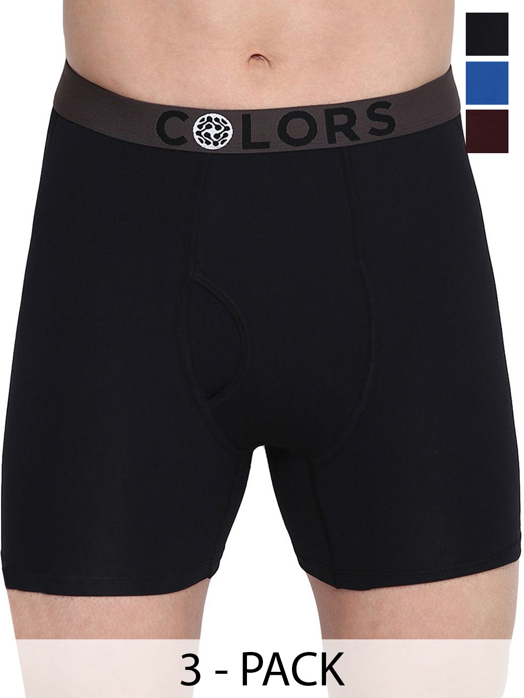 COLORS by Rupa Frontline Pack Of 3 Outer Elastic Trunks