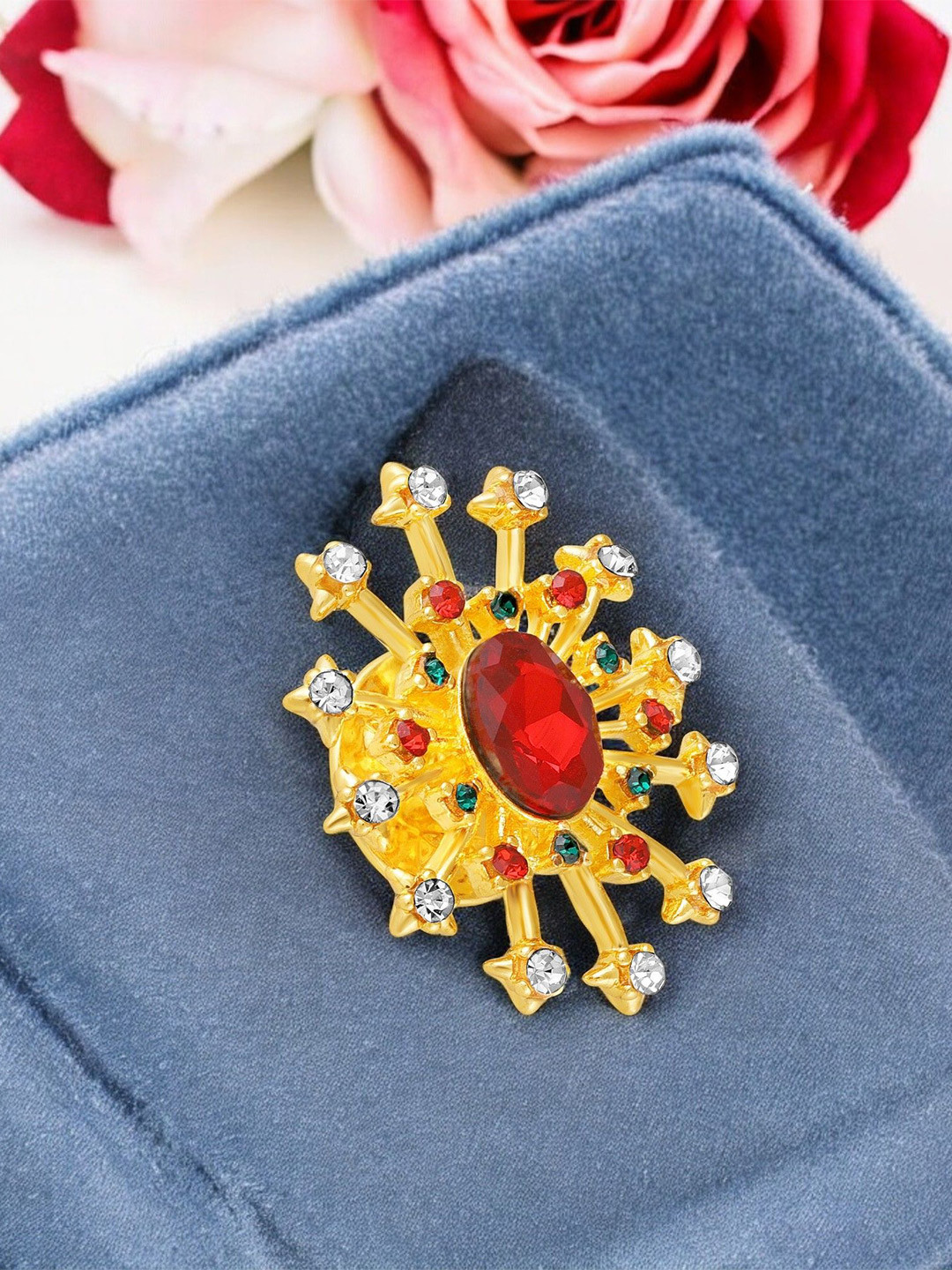 Mahi Elegant Vintage Crystal Womens Brooch