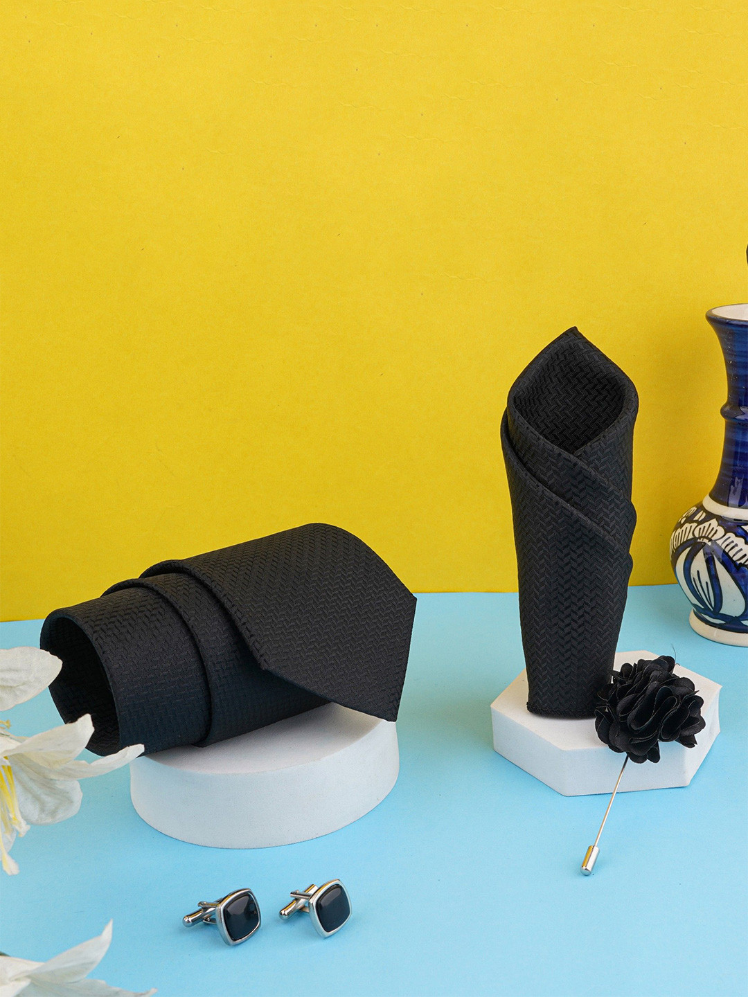 CALIXTO Men Tie, Cufflinks, Pocket Square Gift Sets