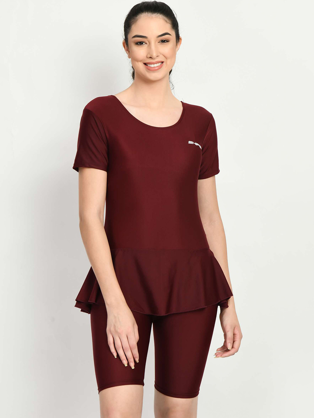 SHIFTER Women Round-Neck One-Piece Swimming Dress