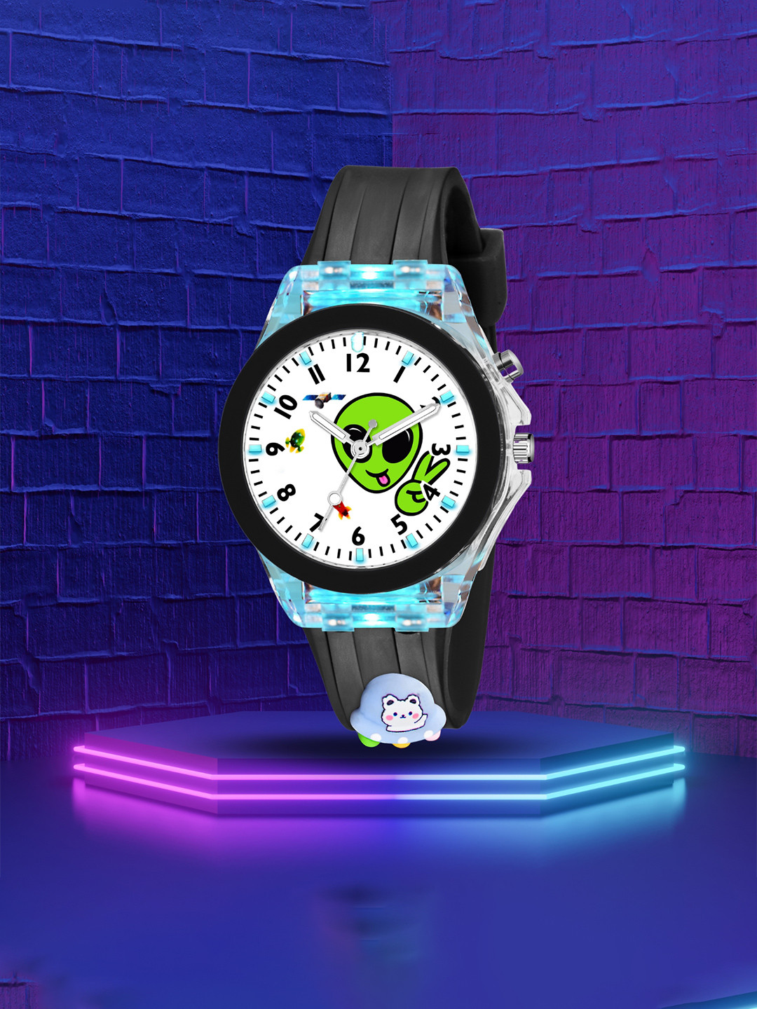 SWADESI STUFF Unisex Kids Dial & Bracelet Style Straps Analogue Watch MULTI BLACK ALIEN
