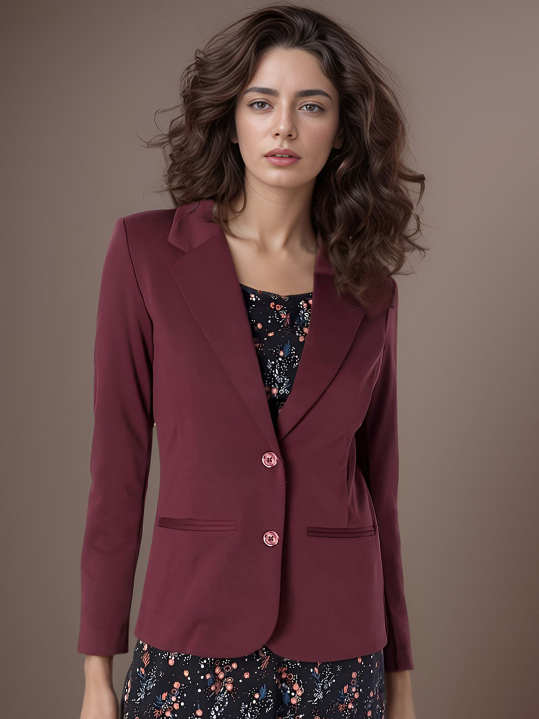 Rocksy Notched Lapel Single-Breasted Blazer