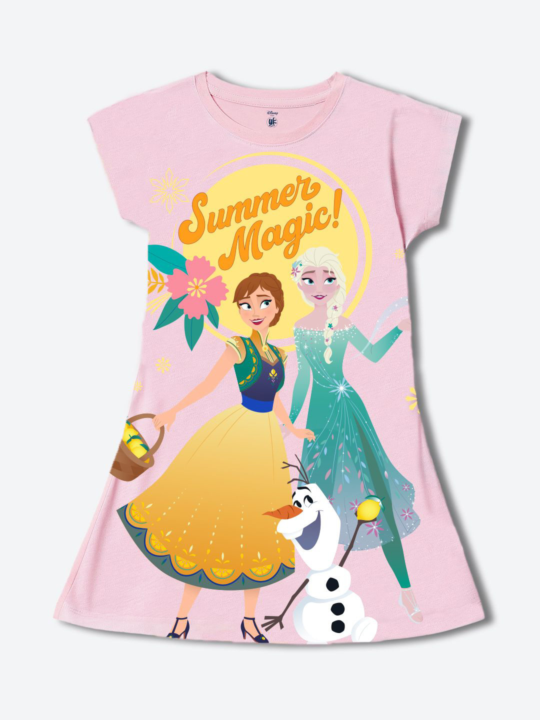 YK Disney Girls Frozen Printed A-Line Dress