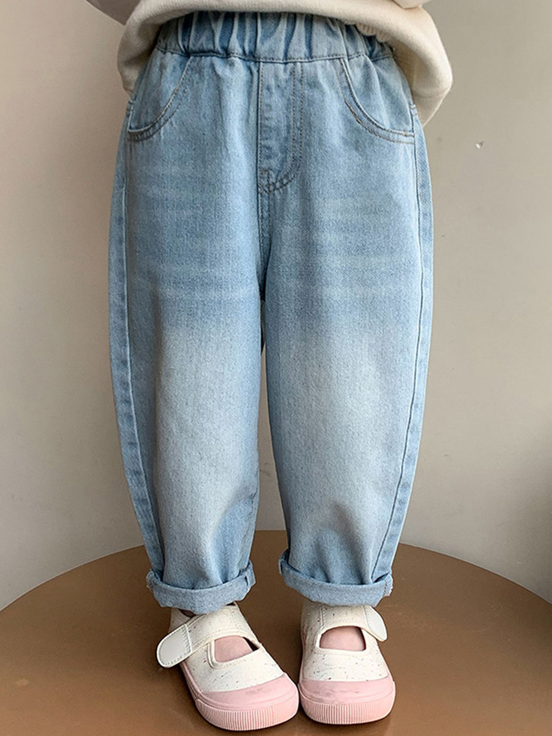 LULU & SKY Girl Mom Fit High-Rise Light Fade Jeans