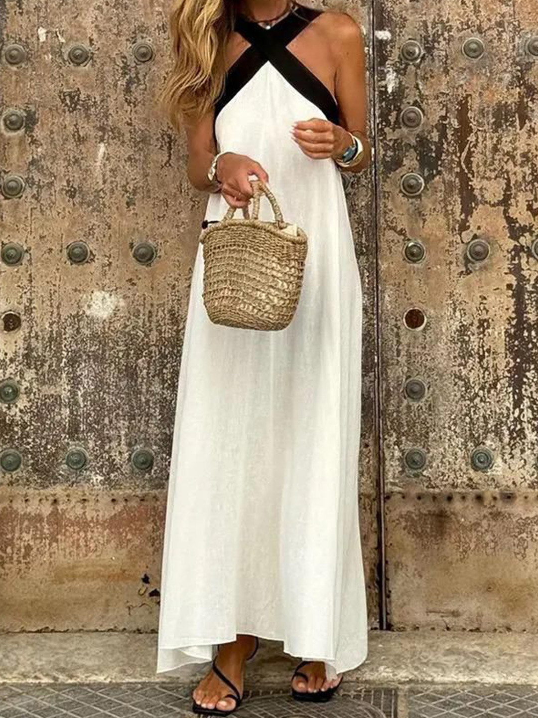 Miss Mosa By Akanksha  Women White Jemini Summer Holiday Dress