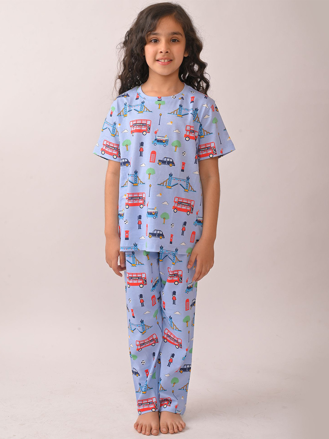 Anthrilo Girls Summer London Dreams Girls Short Sleeves Pyjama Set Skk