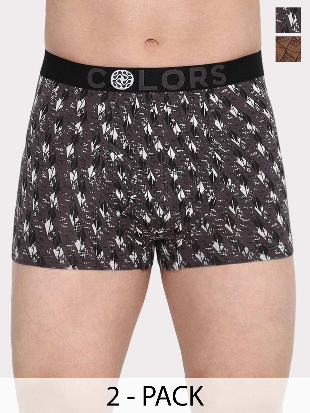 COLORS by Rupa Frontline Pack Of 2 Printed Mid-Rise Trunk