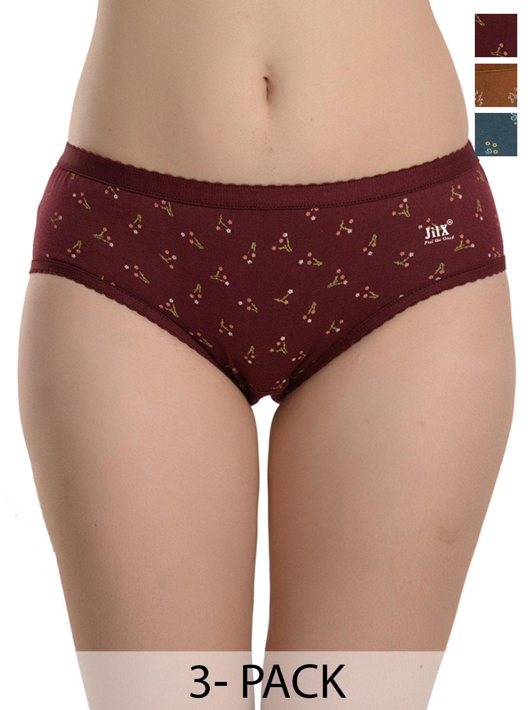 JIL X Women Print Cotton Panties Combo Of 3 For Daily Wear