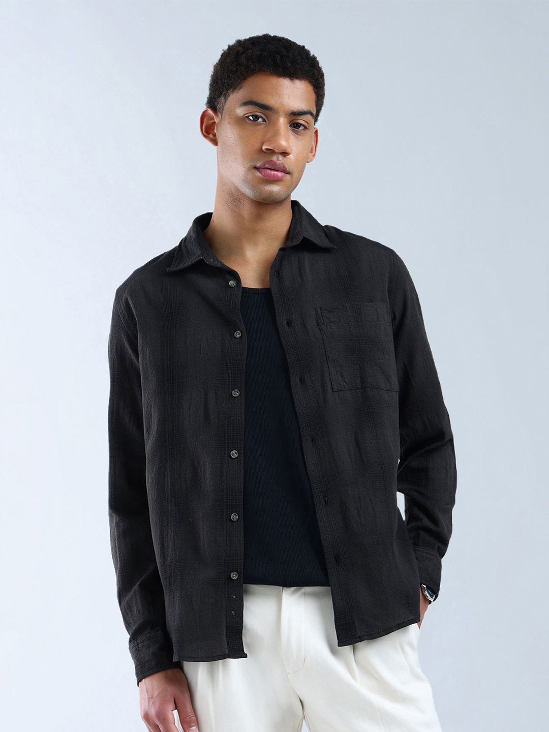 Flying Machine Men Digitopia Classic Regular Fit Spread Collar Checked Cotton Casual Shirt