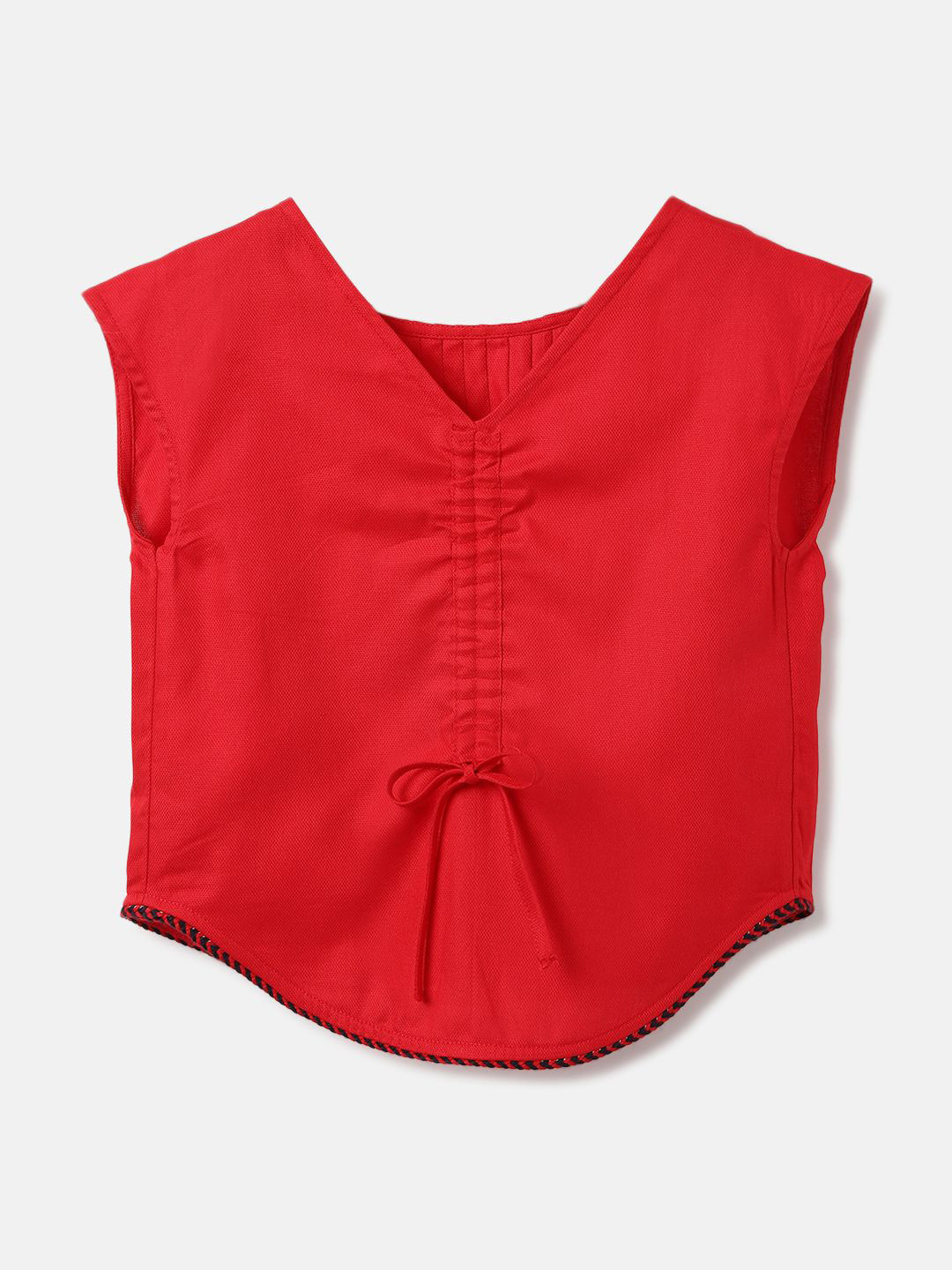 ELLE Girls Round Neck Sleeveless Cotton Boxy Top