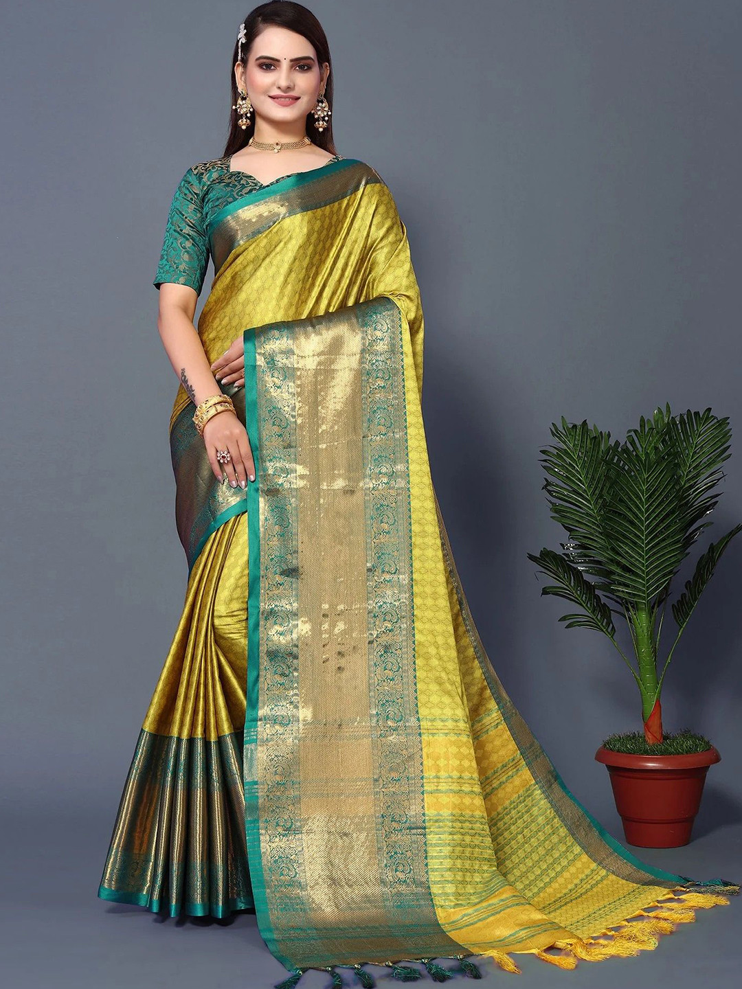 yourwish Ethnic Motifs Zari Art Silk Narayan Peth Saree