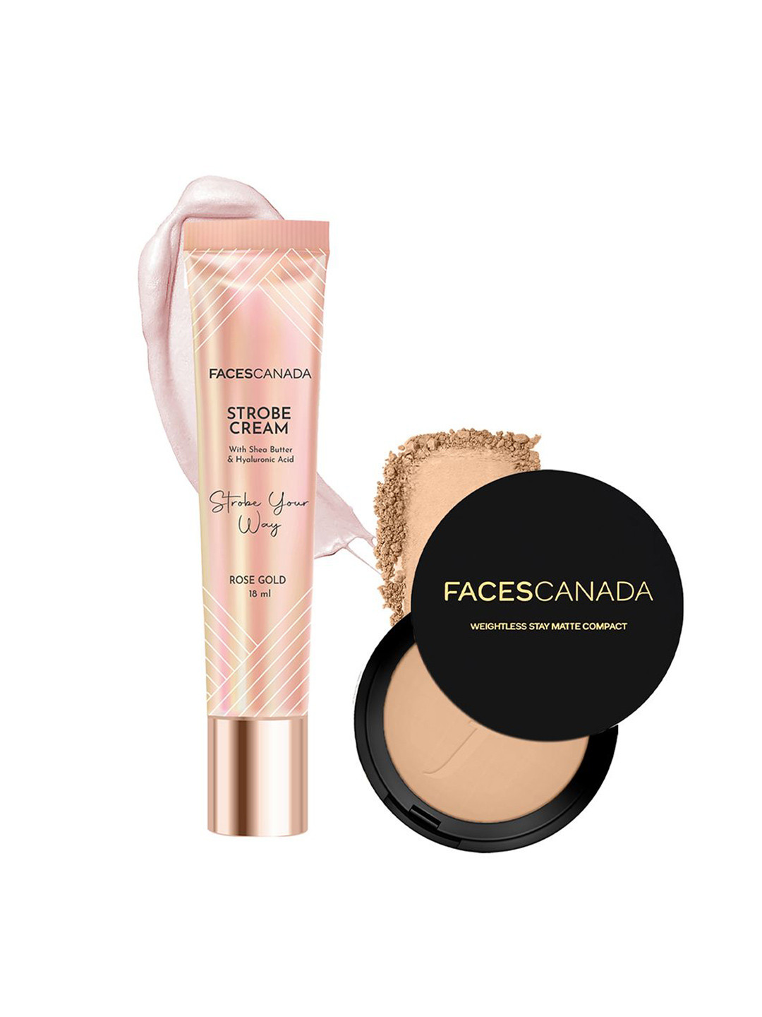 FACES CANADA Set Of 2 Strobe Your Way Strobe Cream - 18 g & Compact Powder - 9 g