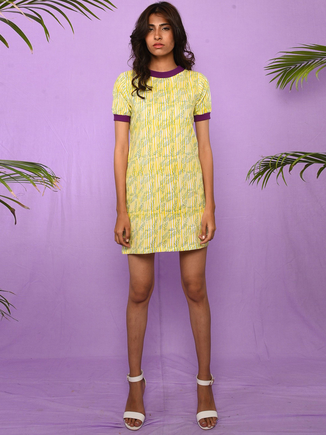 Aapro Women Block Printed T-shirt Dress