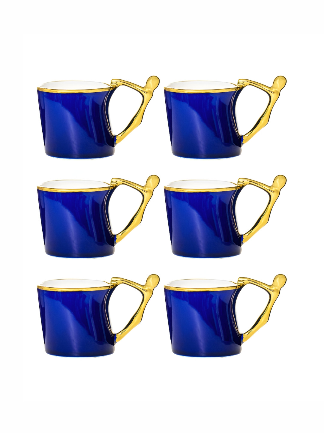 Roxx Sondhi Mehak Blue Porcelain Dishwasher Safe 6 Piece Mugs-180ml