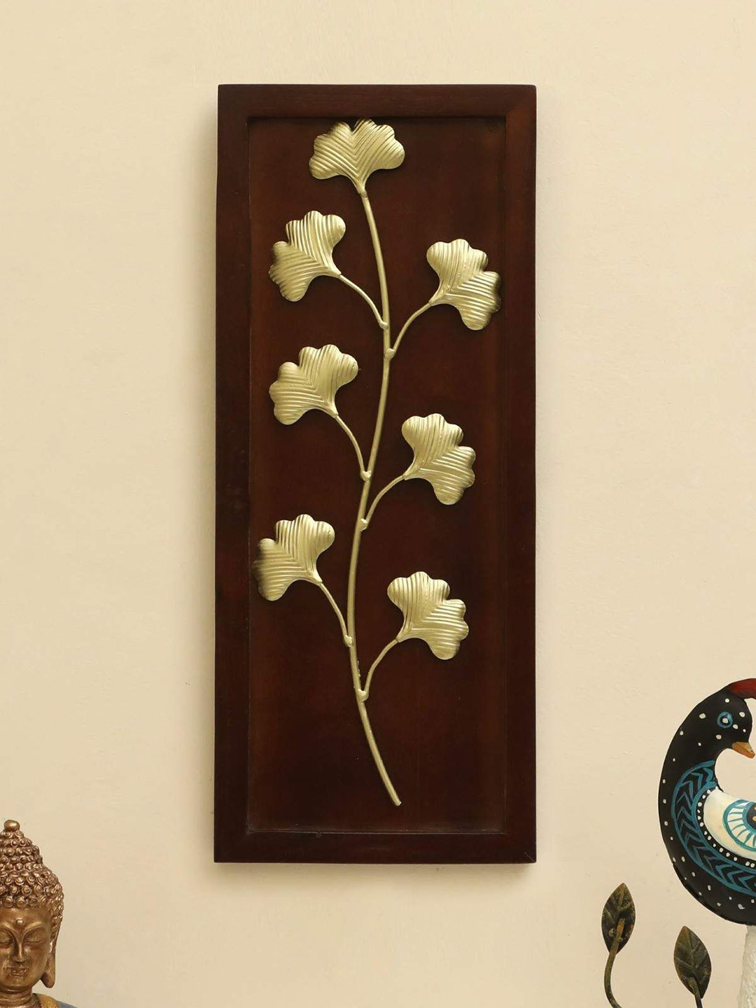 vedas Leaf, W-Austin Metal Floral Glossy Hanging Hall Wall Hangings-20.1In