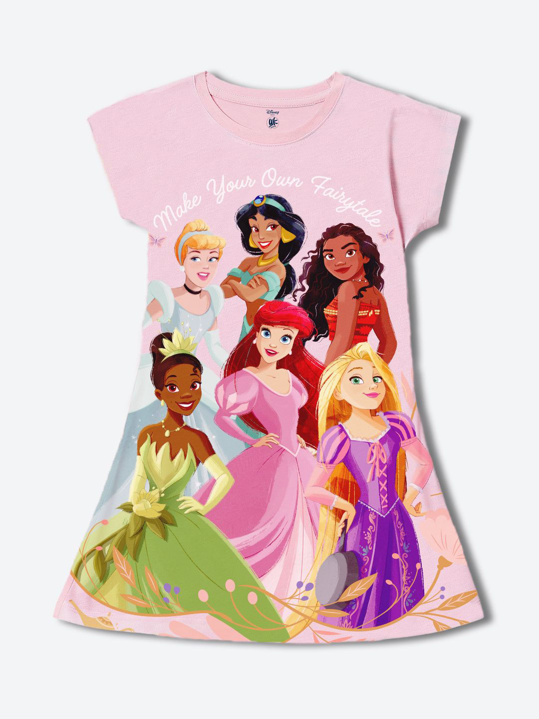 YK Disney Girl Disney Princess Cartoon Print A-Line Dress