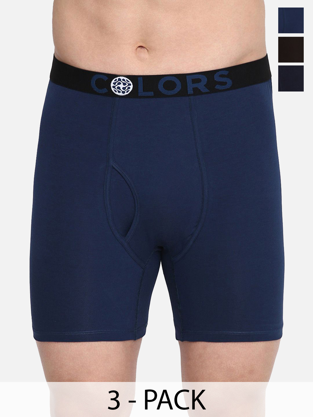 COLORS by Rupa Frontline Men Pack Of 3 Long Trunks