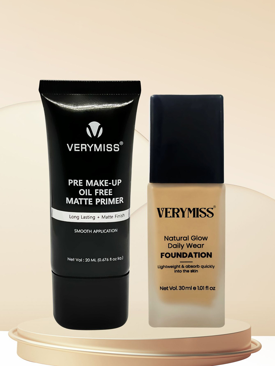 VERYMISS Set Of 2 Pre Make-Up Oil Free Matte Primer-20 ml & Daily Wear Foundation - 30 ml