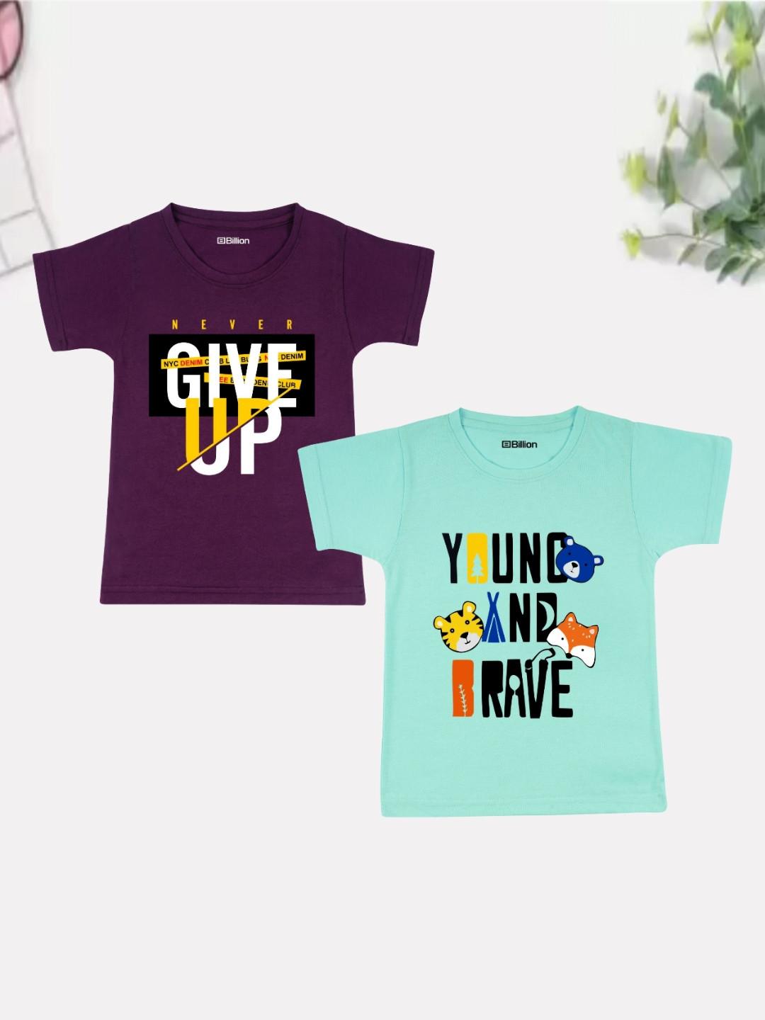 Billion Boys 2 Printed Bio Finish Applique T-shirt