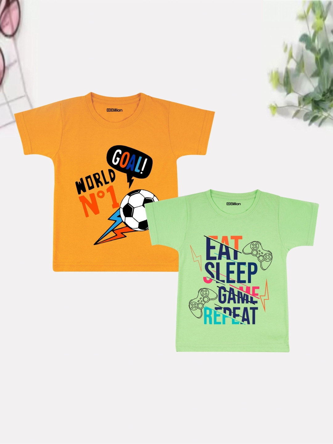 Billion Boys 2 Printed Bio Finish Applique T-shirt