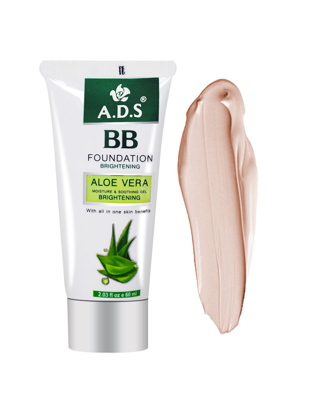 A.D.S Aloe Vera Brightening Waterproof Long Lasting BB Cream Foundation 60 ml - Shade 02