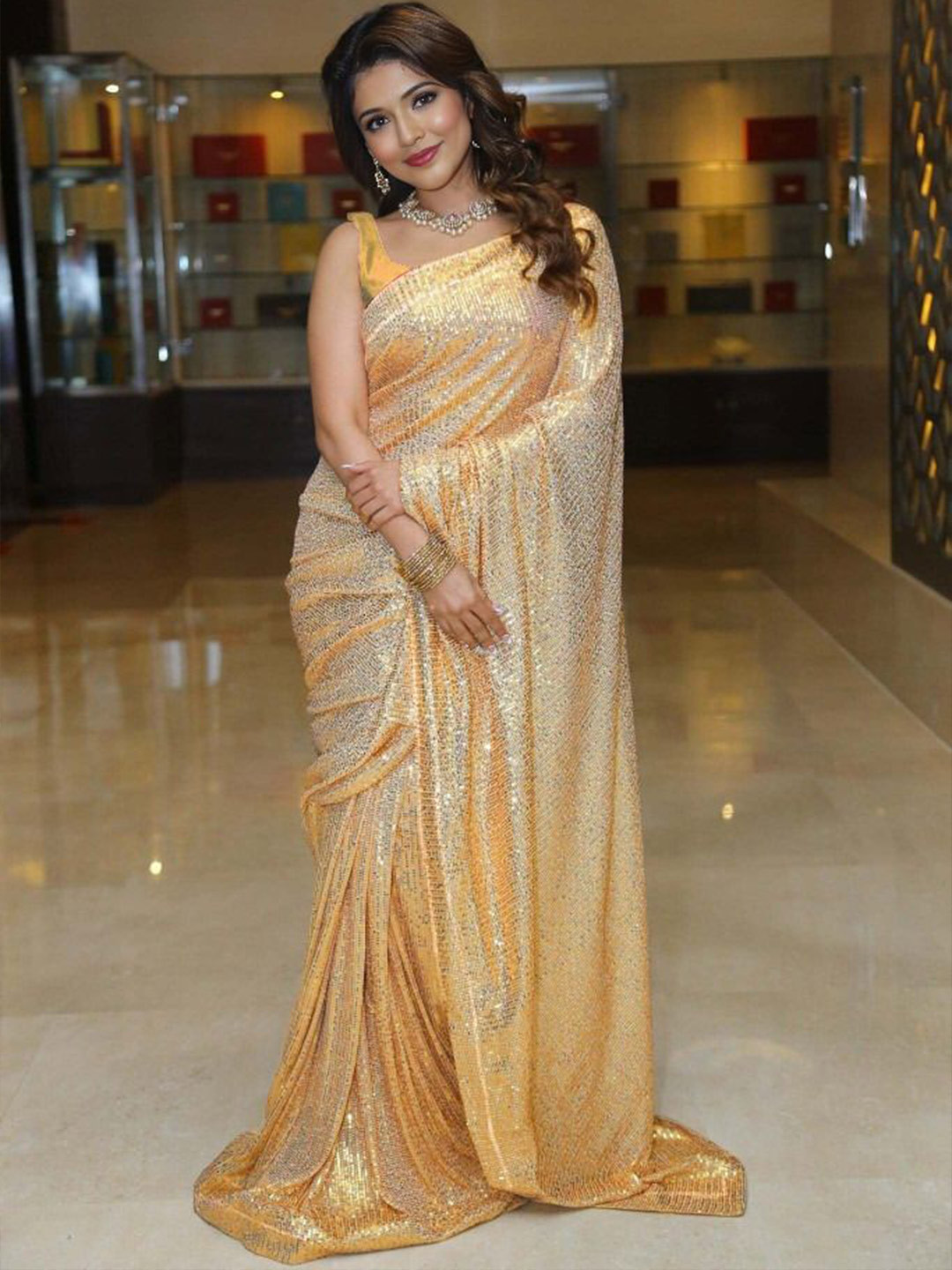 MADHUR HAND WORK ART Embellished Sequinned Designer Saree