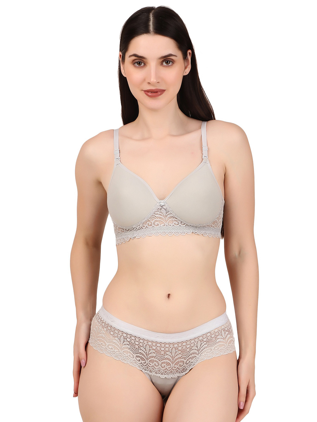 XPIOX Women Lightly-Padded Lingerie Set LSP_Chandni_Gry