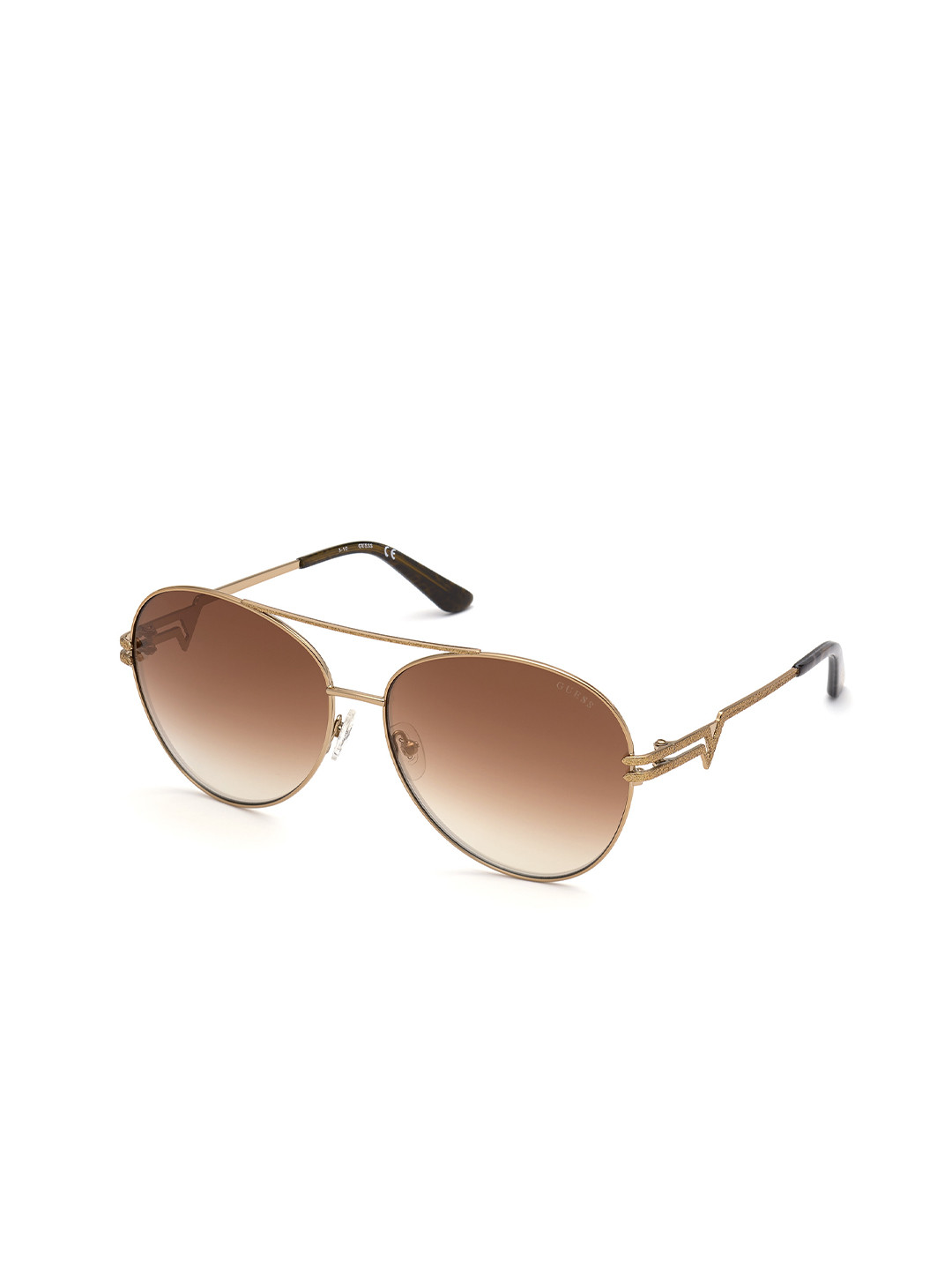 GUESS Women Aviator Sunglasses with UV Protected Lens GU7753 64 28U