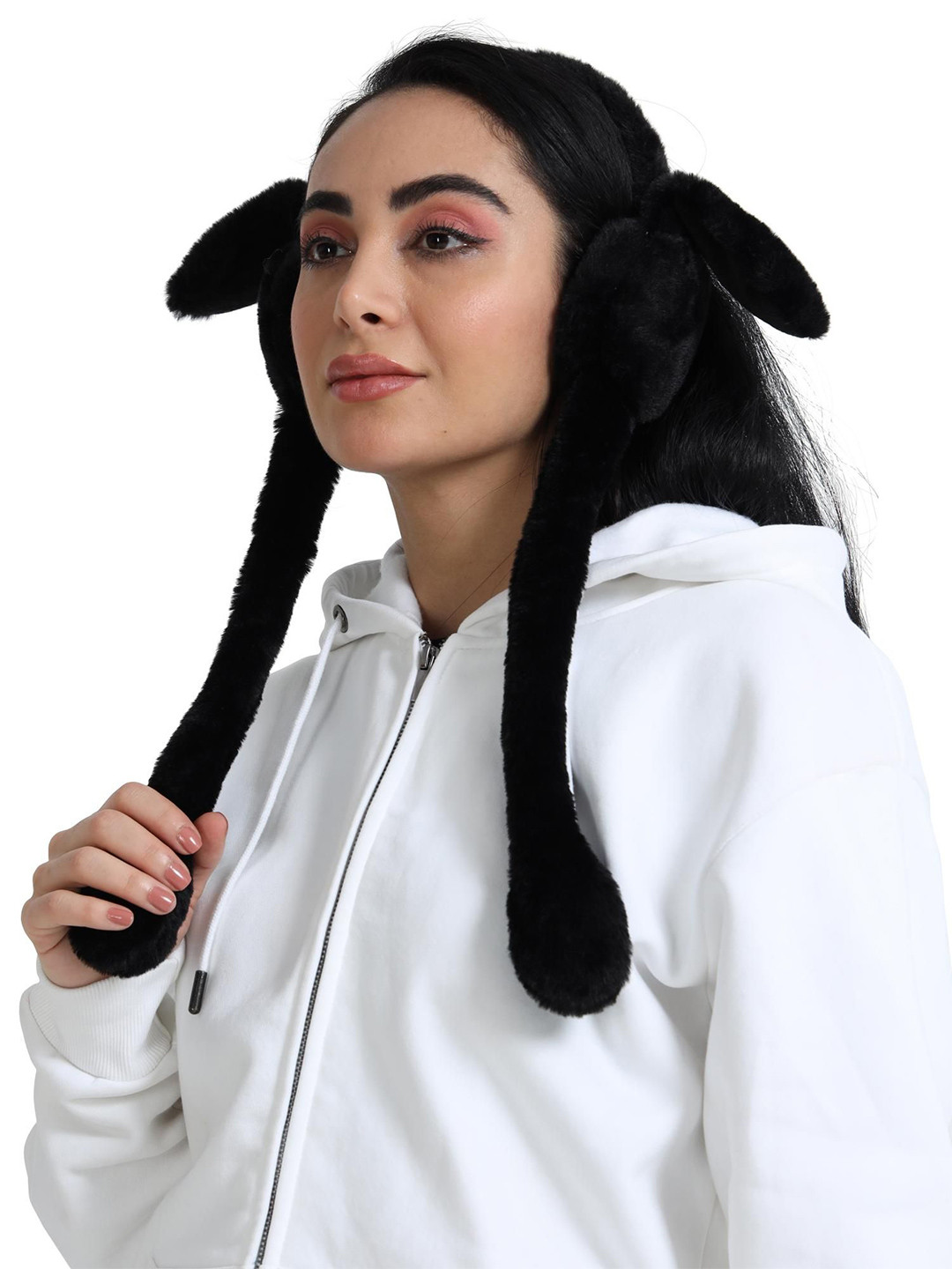 FabSeasons Women Soft & Fluffy Winter Ear Muffs with Moving Flaps Headband