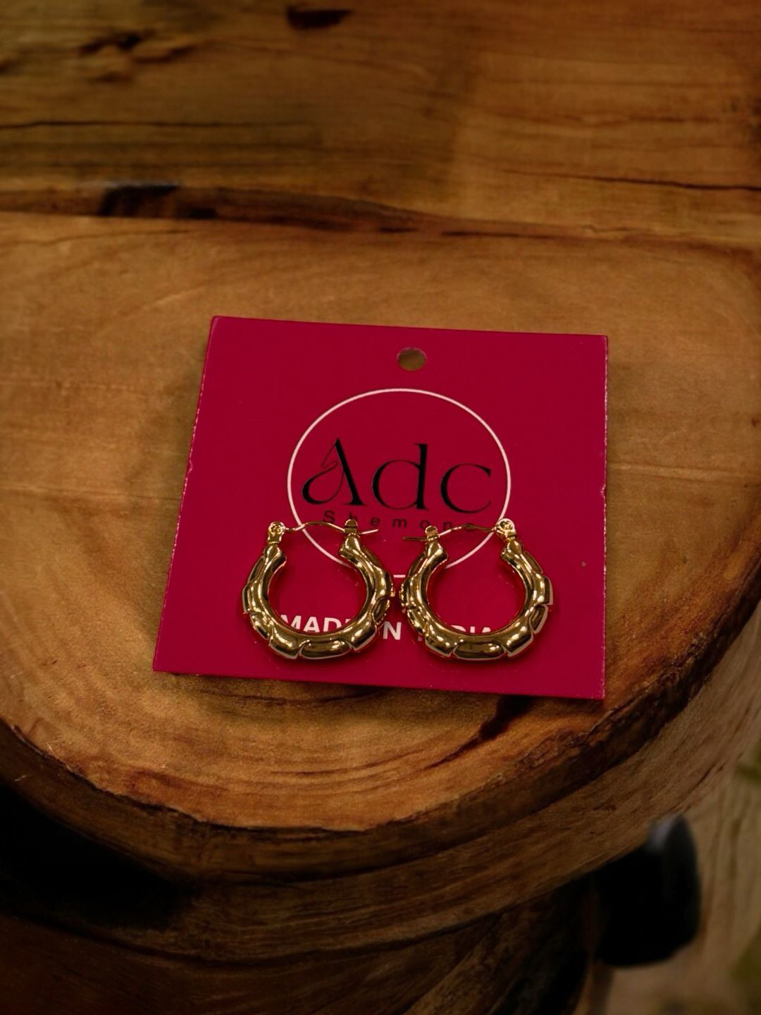 ADC SHEMONA Navala Gold-Plated Circular Shaped Hoop Earrings