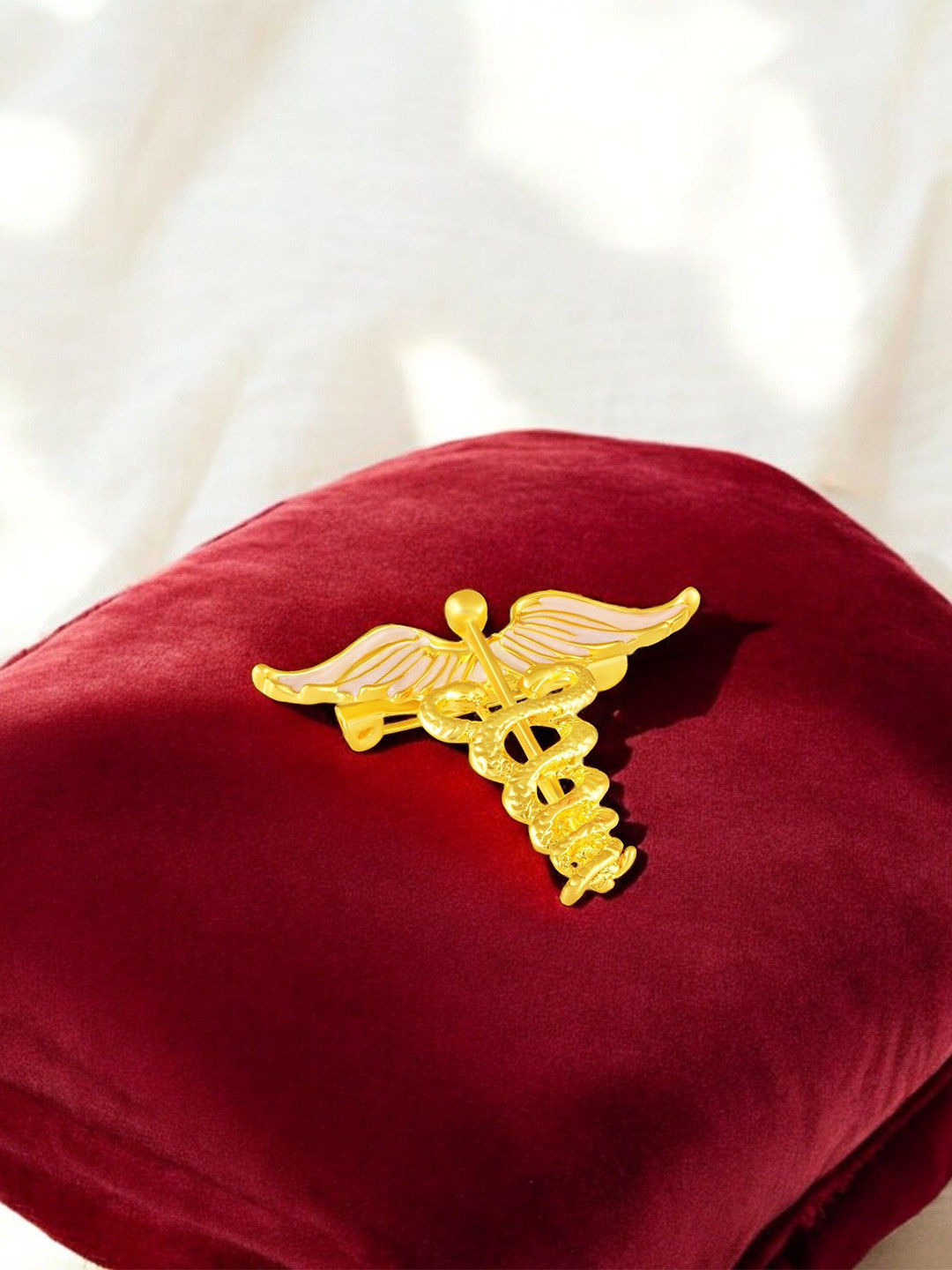 Mahi White Meenakari Enamel Doctor Brooch