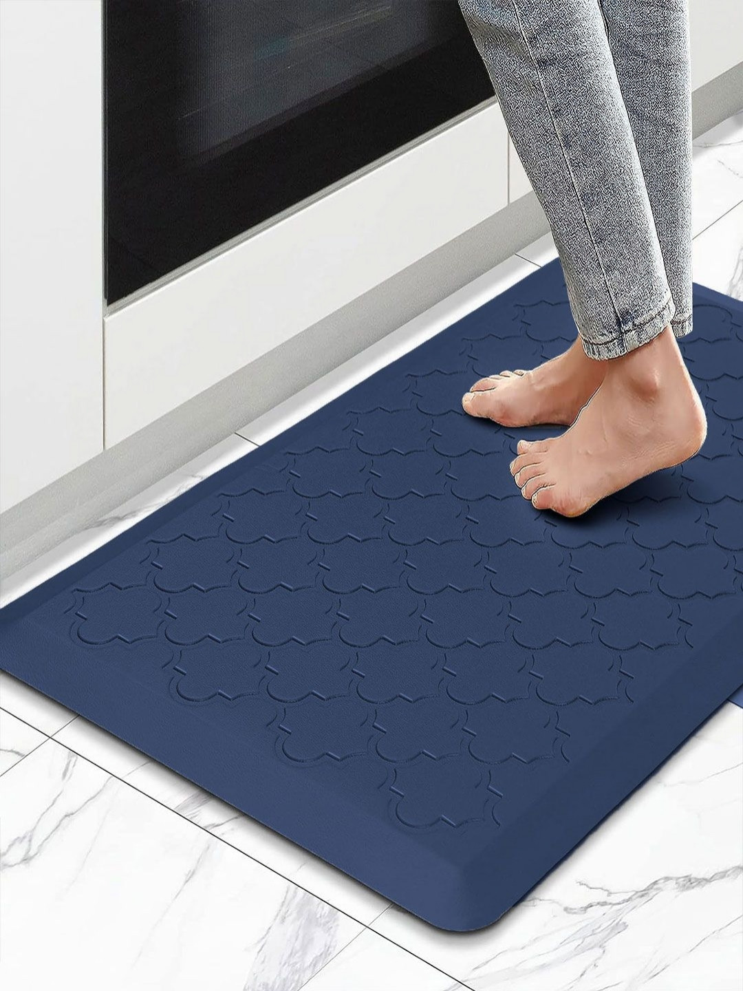 LUXEHOME INTERNATIONAL Teal-Blue Patterned Waterproof Antiskid Doormat