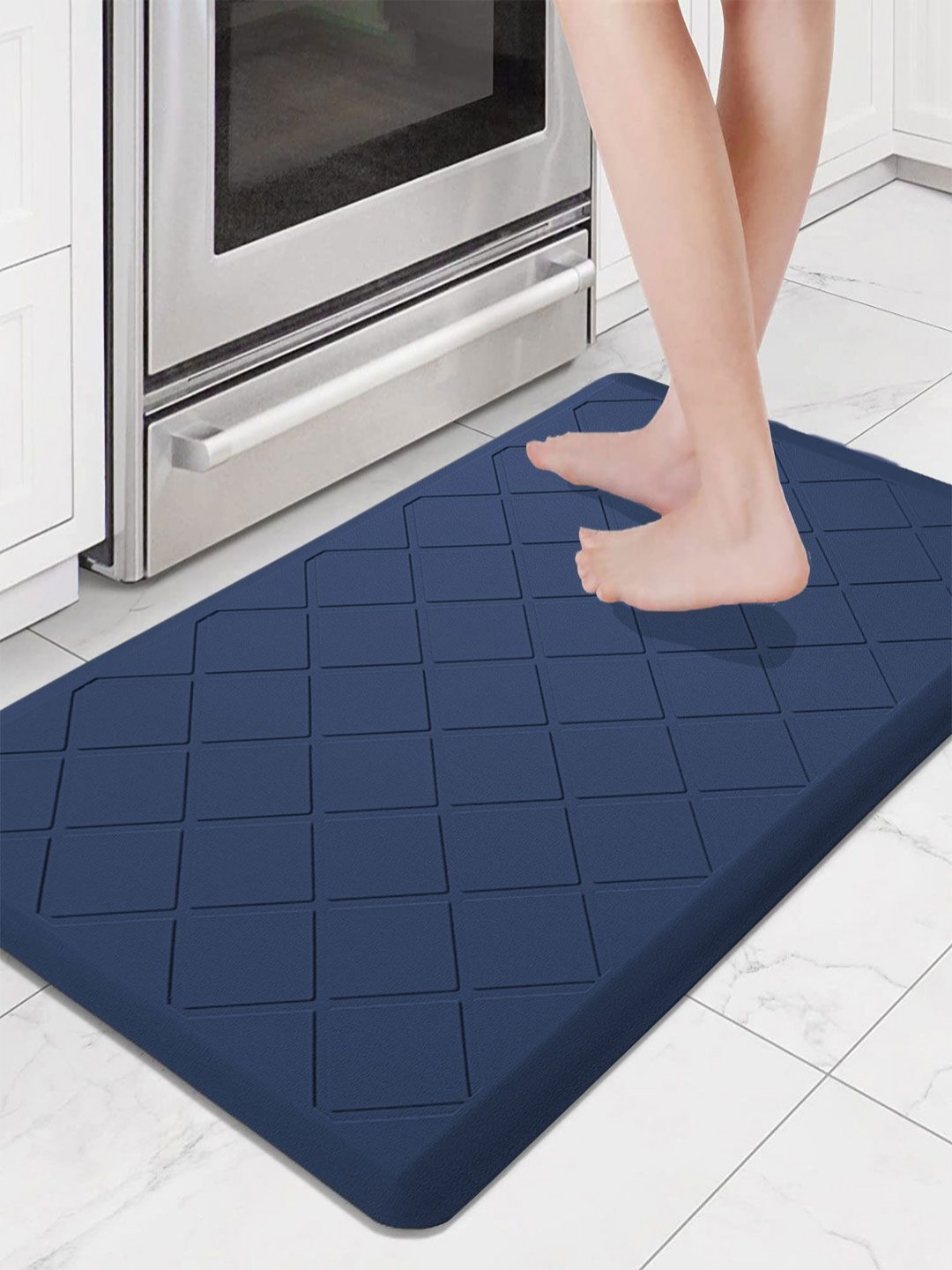 LUXEHOME INTERNATIONAL Teal-Blue Patterned Waterproof Antiskid Doormat