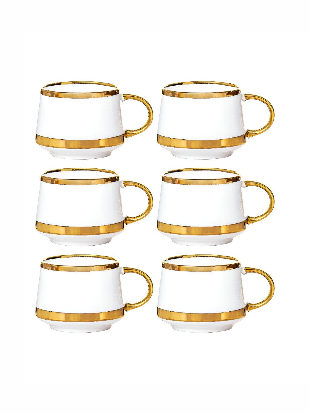 Roxx White Porcelain Microwave Safe 6 Piece Mugs-180ml