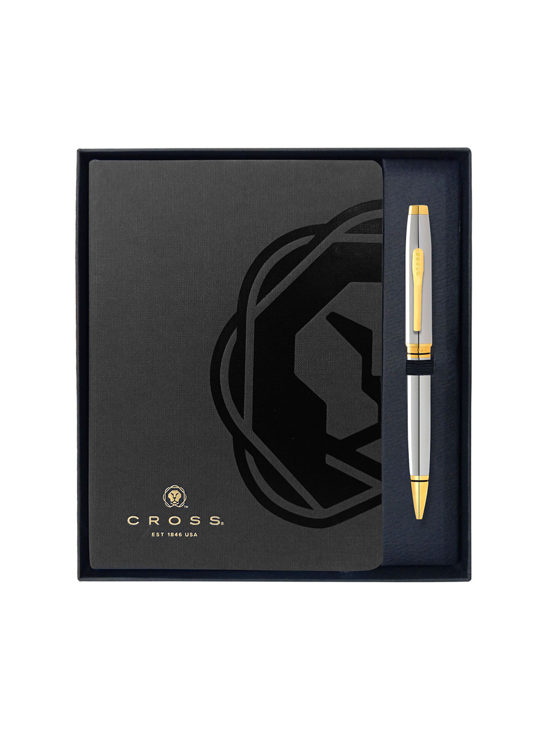 Cross Black Ball Point Pen With Notebook