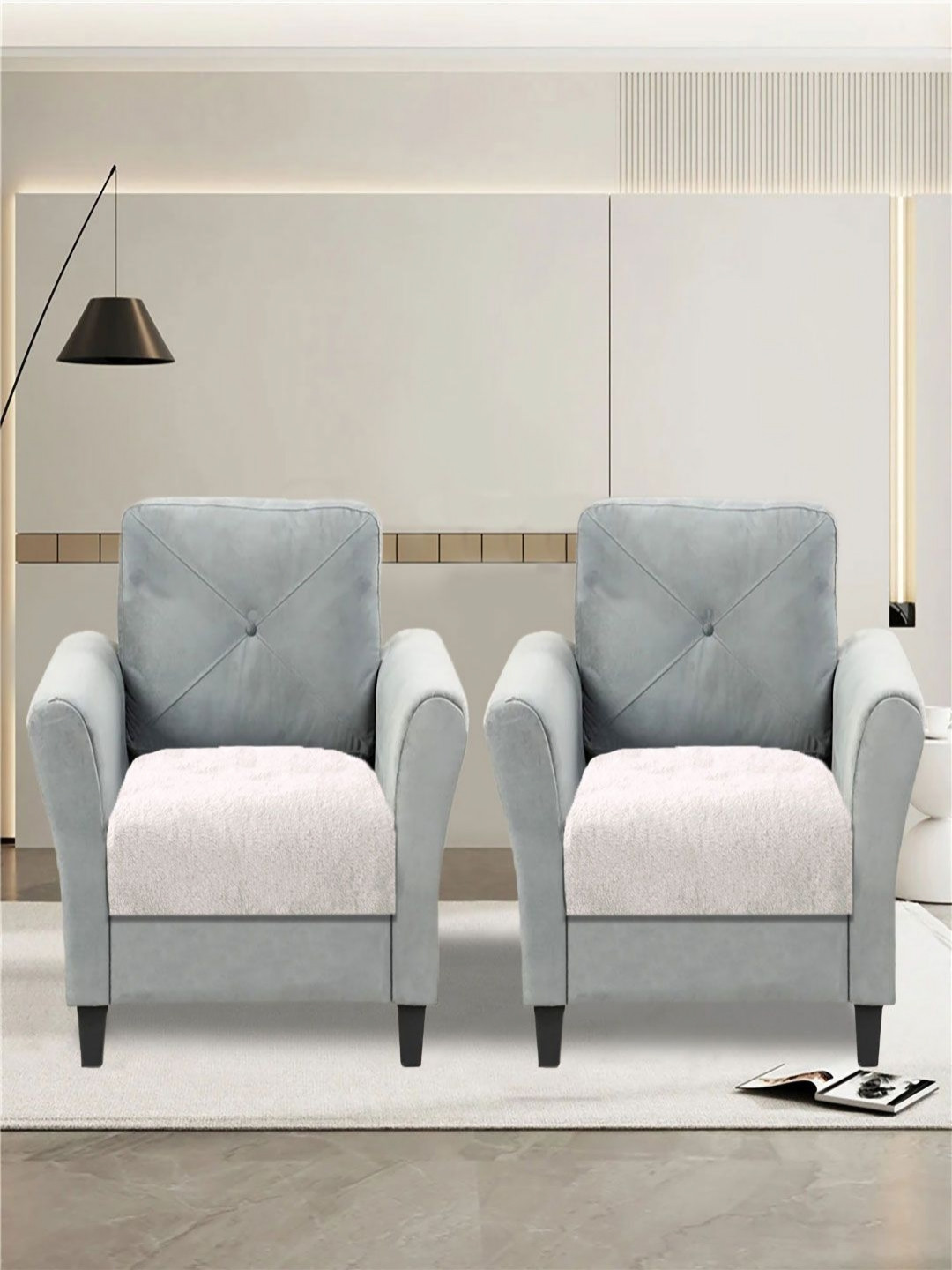 LUXEHOME INTERNATIONAL White 2 Pieces 2 Seater Sofa Cover