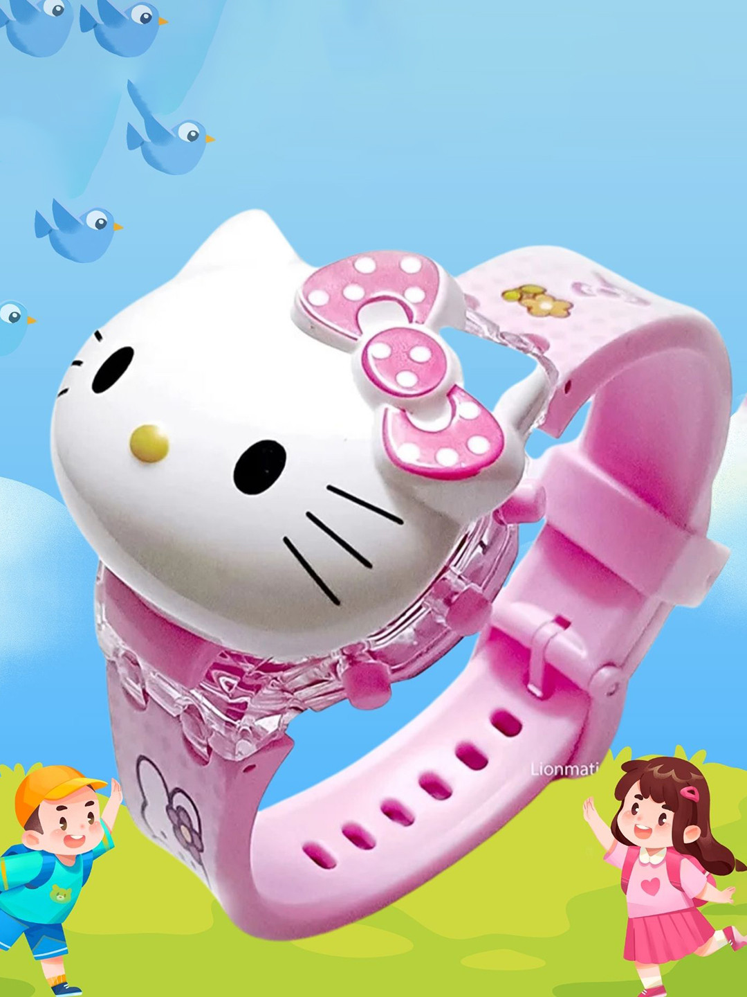 SWADESI STUFF Kids Dial & Straps Digital Automatic Watch 3D KITTY 991