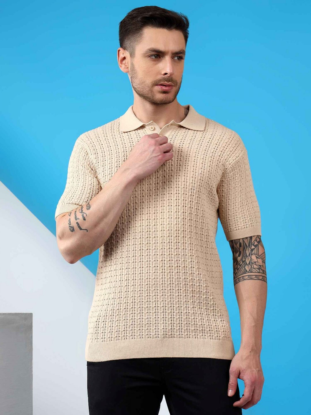 Kveto style redefined Men Polo Collar Pockets T-shirt