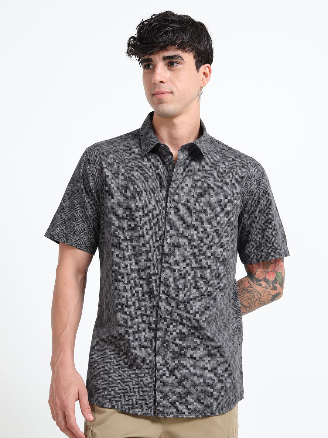 RIGS AND RAGS Men Shelby Opaque Printed Casual Shirt