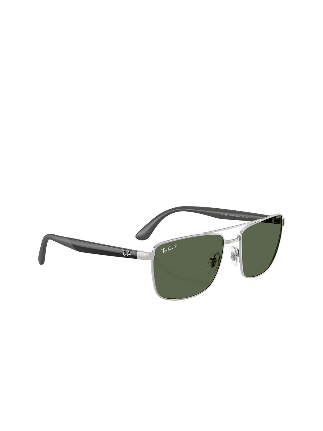 RAY-BAN Unisex Polarized Green Lens Rectangle Sunglasses - 0RB3760I003/9A59