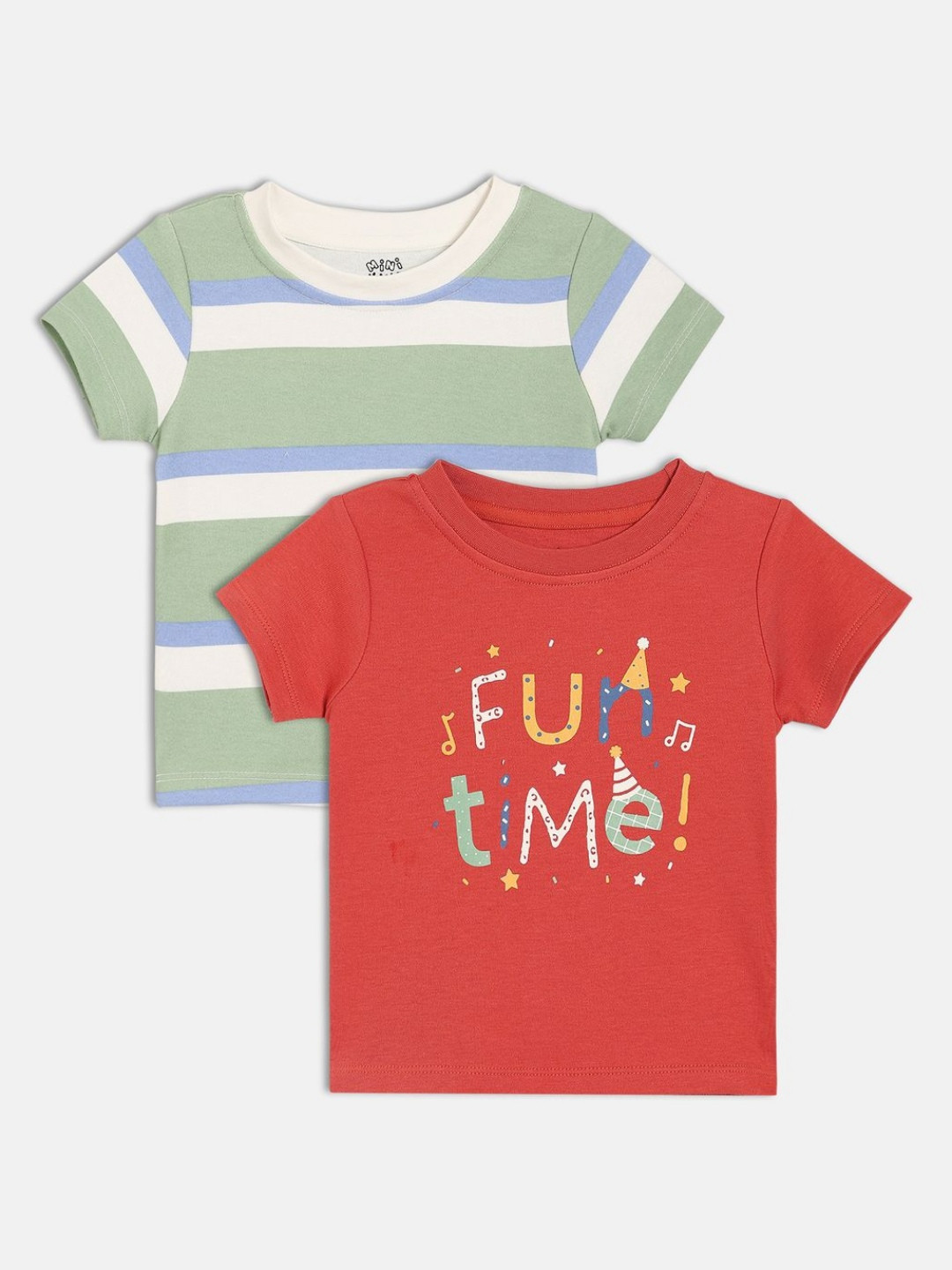 MINI KLUB Boys 2 Printed Pure Cotton Pockets T-shirt